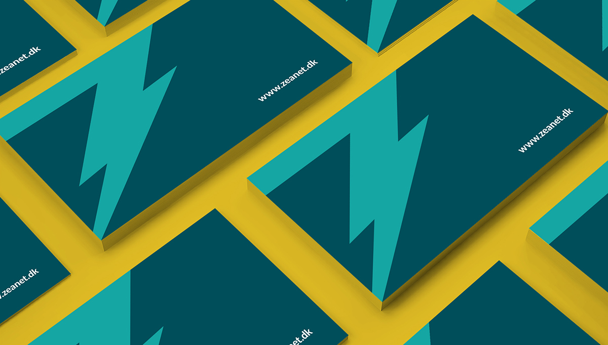 Design af logo og identitet for Zeanet - visitkort bagsider