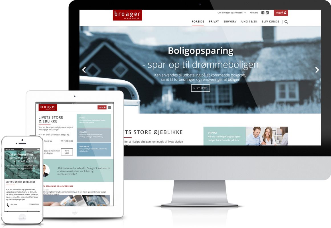 Broager sparekasse - webdesign optimeret til mobil